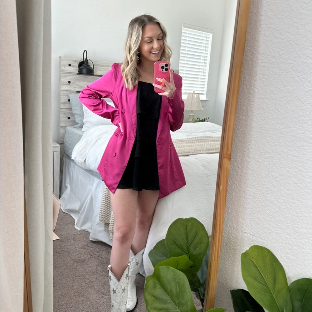 DO+BE Fuchsia Double-Breasted Blazer